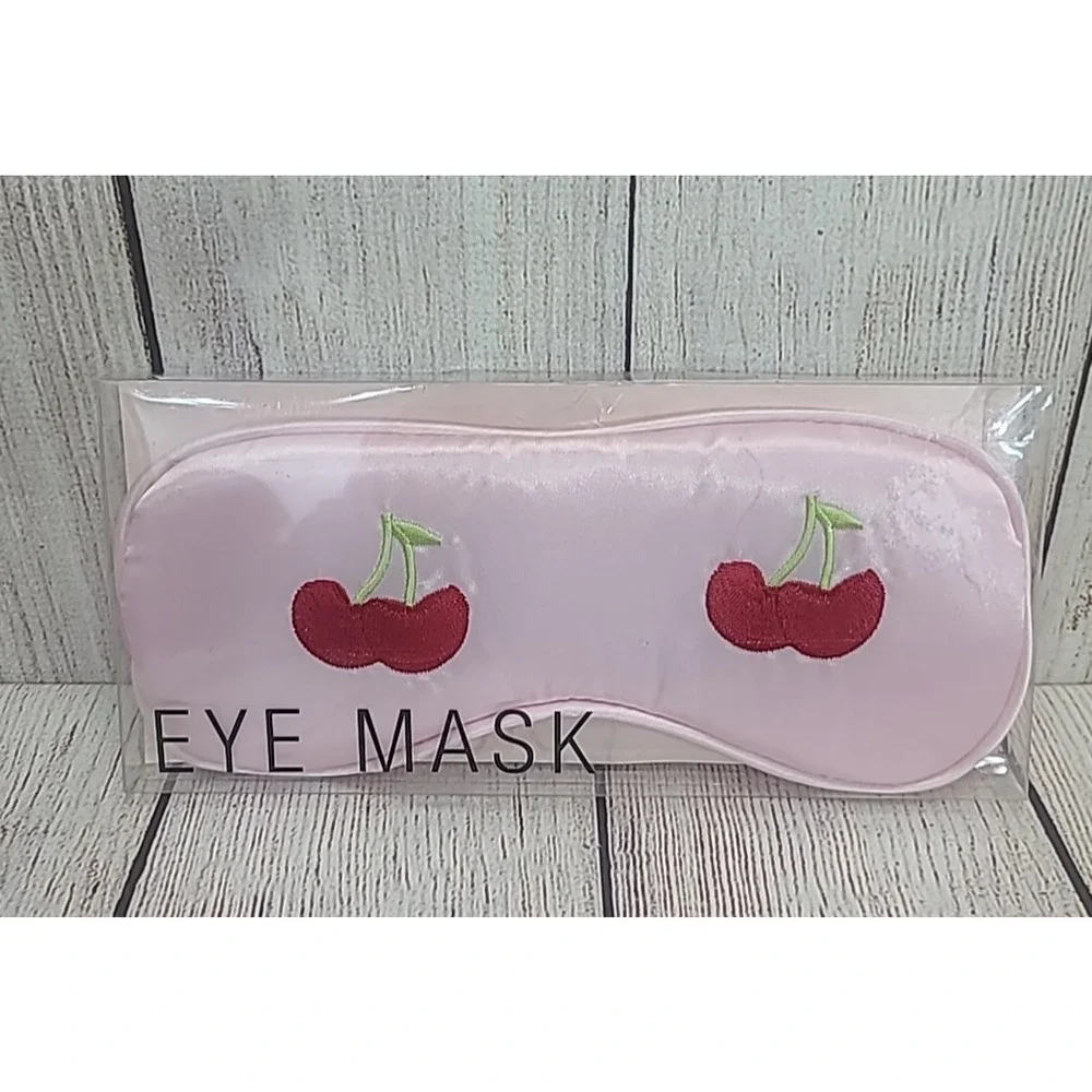 Forever 21 Cherry Eye Sleep Mask Pink Red Satin Gel Beads One Size New